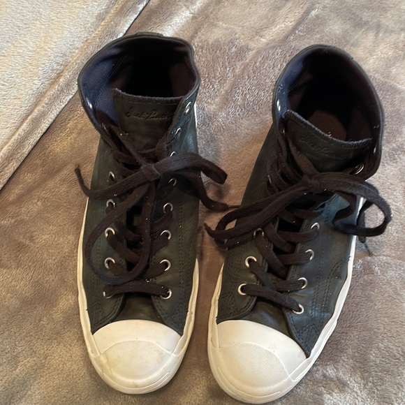 Converse Jack Purcell leather high top men’s size 10 - Picture 4 of 5